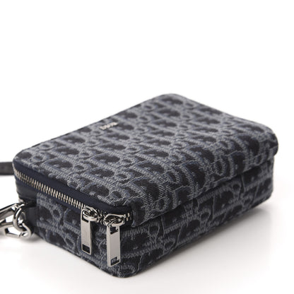 Christian Dior Oblique Pouch Navy Blue 4 of 10