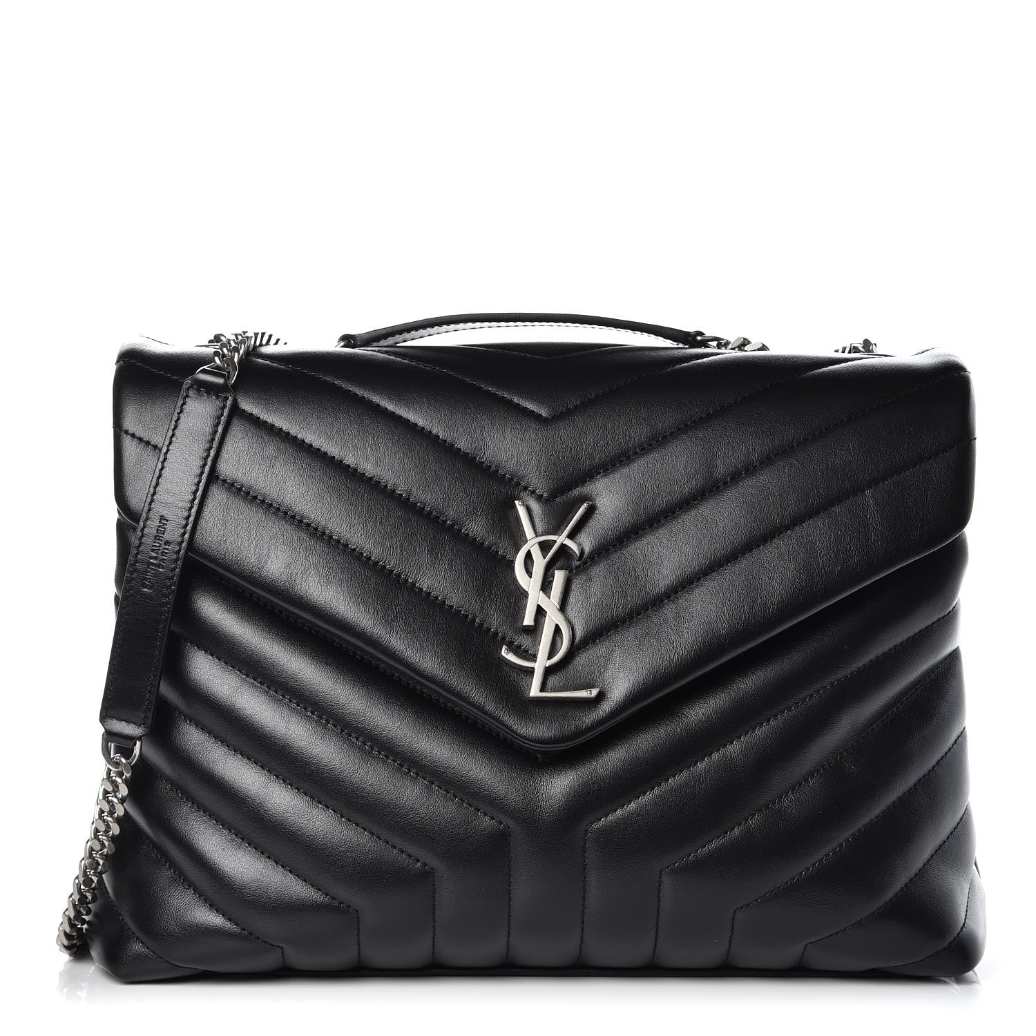 Saint Laurent Calfskin Y Quilted Monogram Medium Loulou Chain Satchel Black 1 of 10
