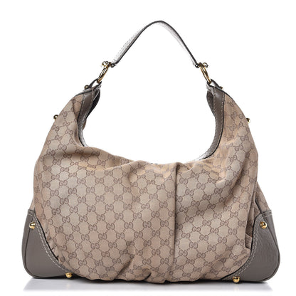 Gucci Monogram Large Jockey Hobo Grey 1 of 7