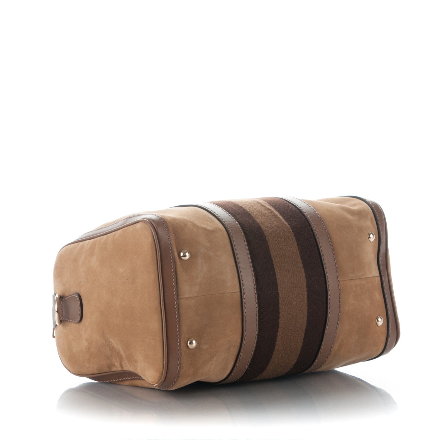 Gucci Nubuck Vintage Web Medium Boston Beige 4 of 7