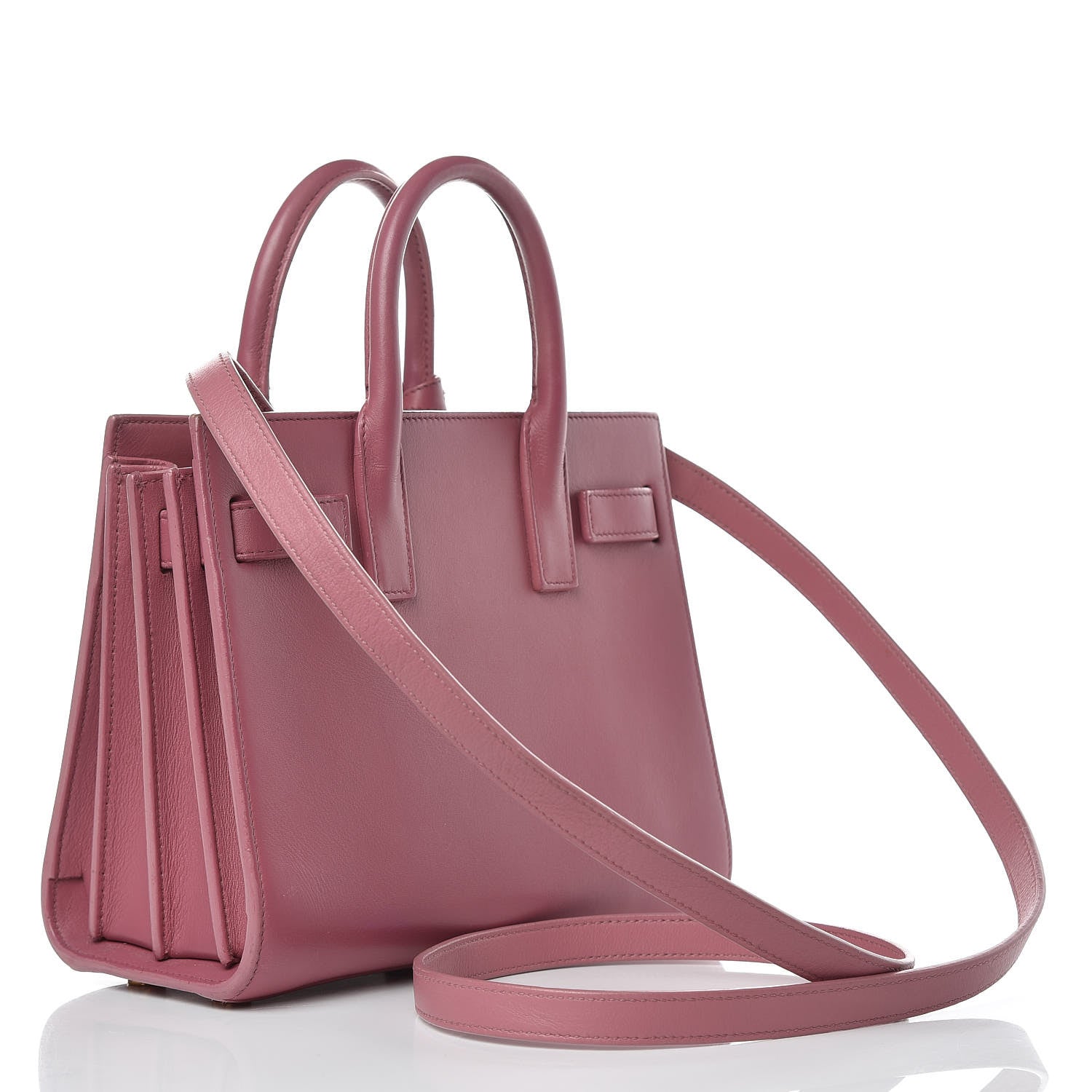 Saint Laurent Calfskin Nano Sac De Jour Rose Dark 3 of 13