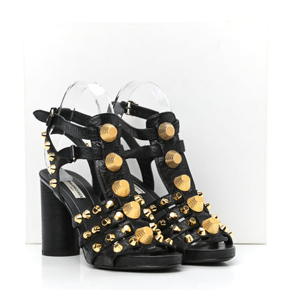 Balenciaga Agneau Lambskin Giant Gold Hardware Arena Sandals 38.5 Black 8 of 8