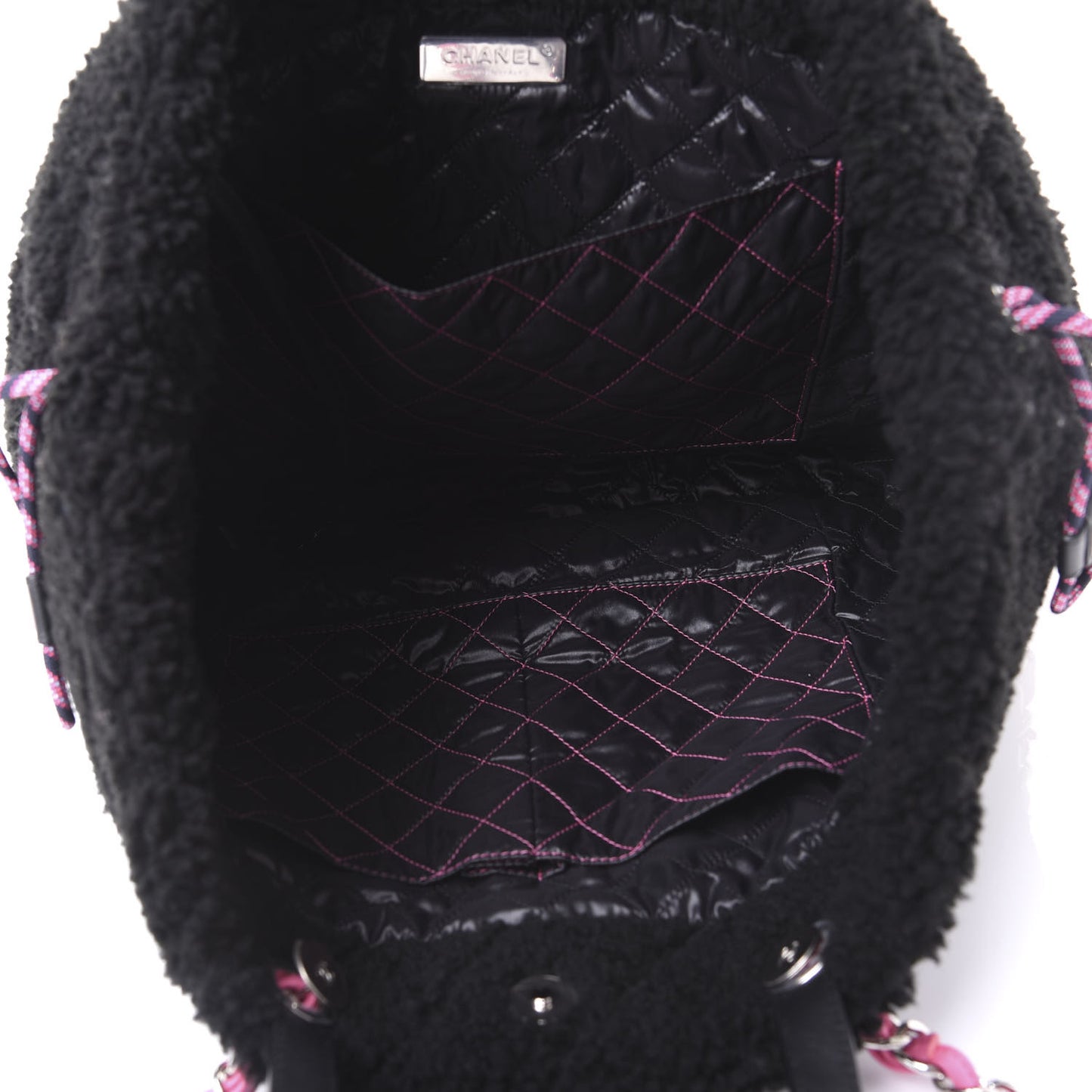 Shearling Sheepskin Large Coco Neige Tote Black