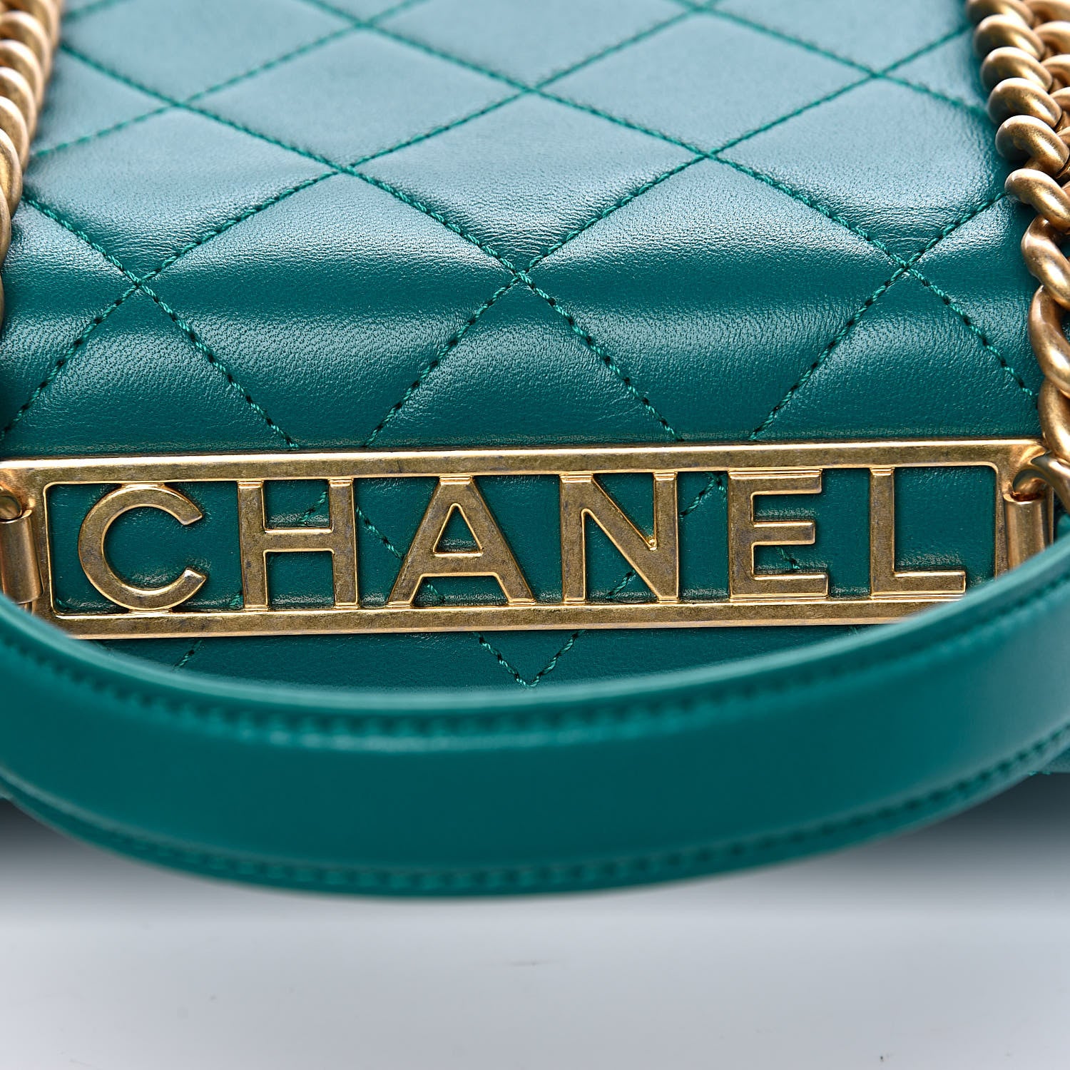 Chanel Lambskin Quilted Small Top Handle Bag Turquoise 9 of 12
