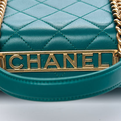 Chanel Lambskin Quilted Small Top Handle Bag Turquoise 9 of 12