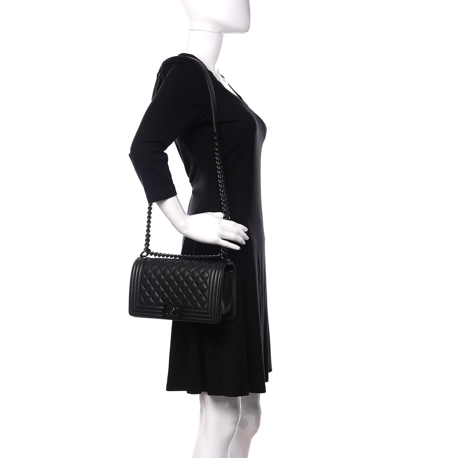 Chanel Caviar Quilted Medium Boy Flap So Black 2 of 11