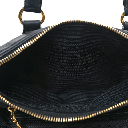 Prada Vitello Daino Large Double Zip Tote Black 7 of 16
