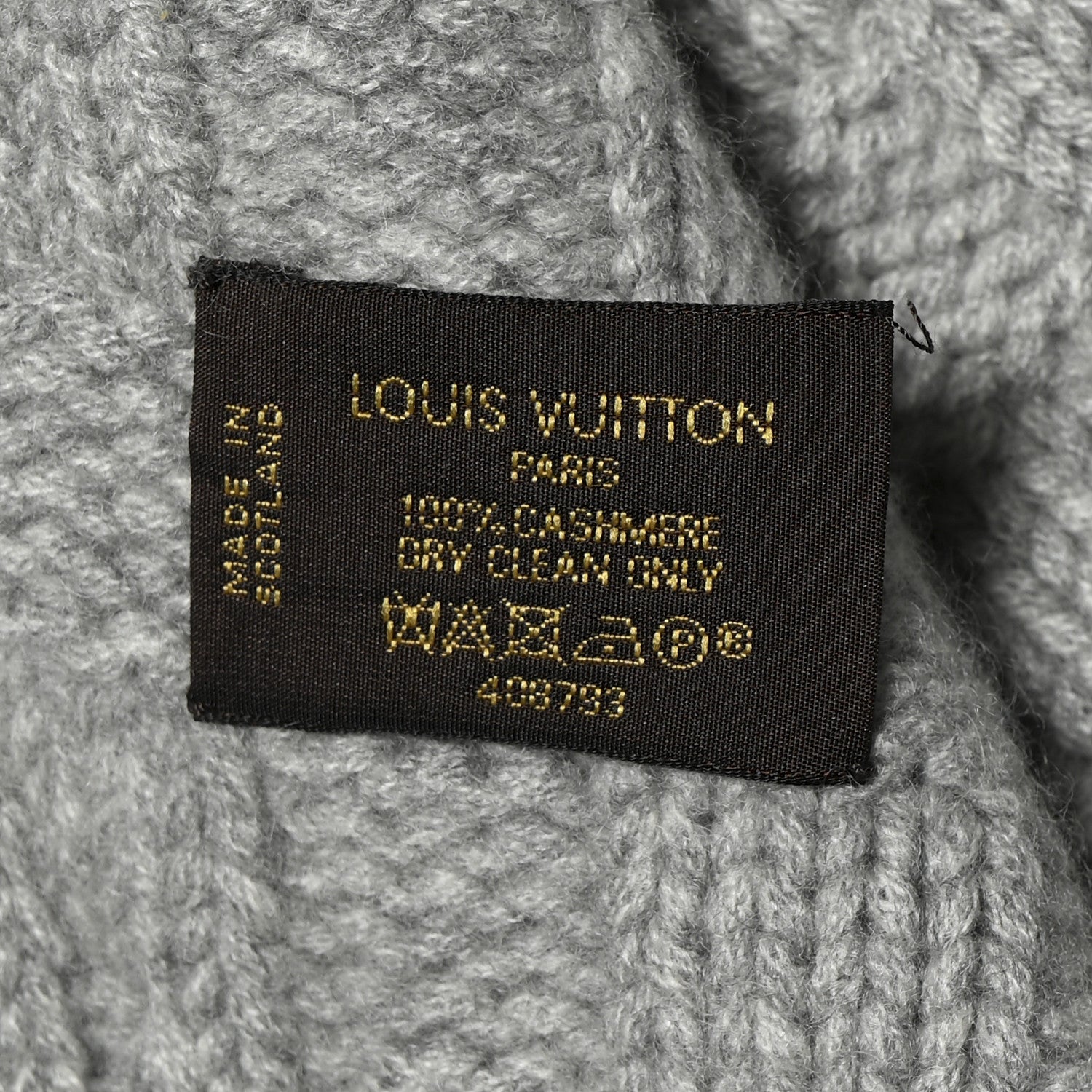 Louis Vuitton Cashmere Damier Helsinki Scarf Grey 3 of 4