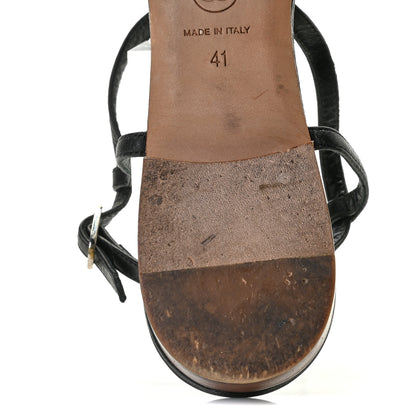 Chanel Lambskin CC Thong Sandals 41 Black 13 of 14