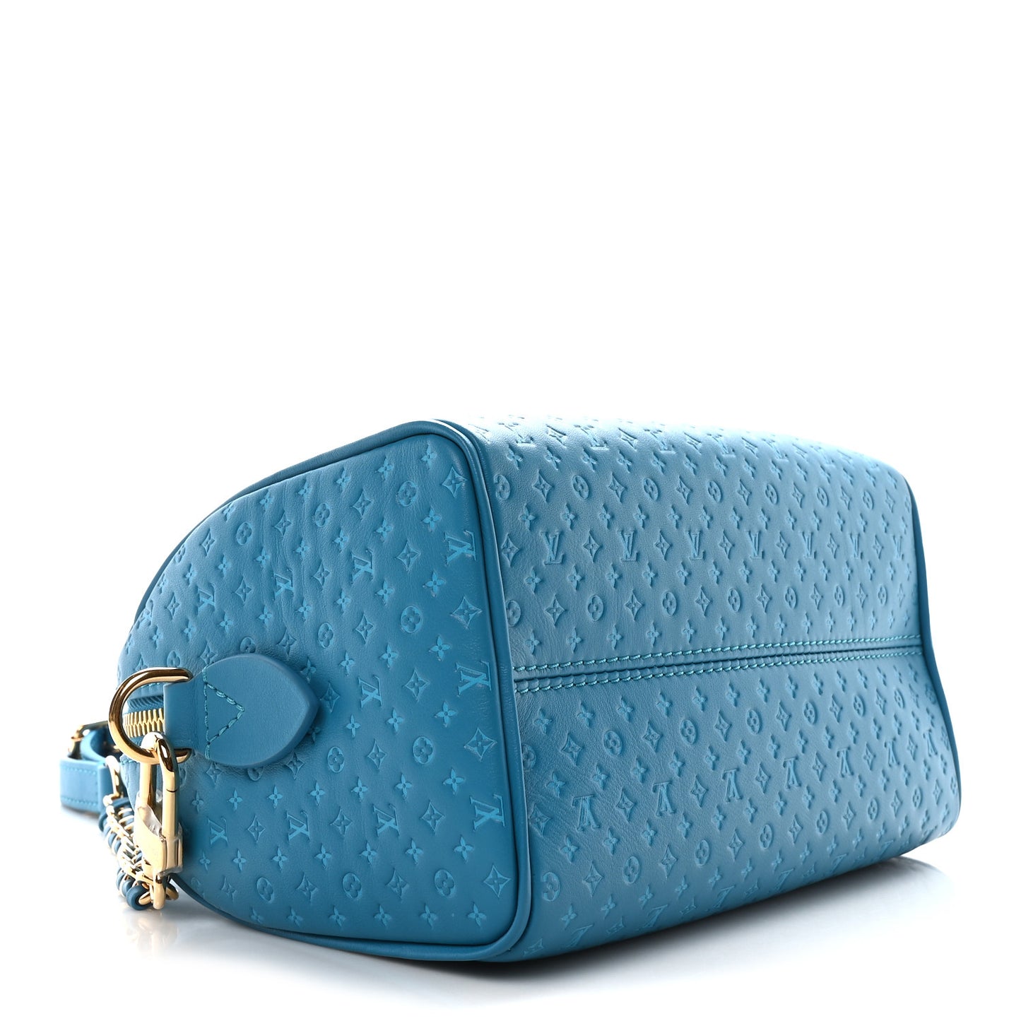 Calfskin Nanogram Embossed Speedy Bandouliere 20 Blue