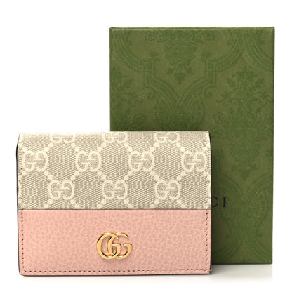 Gucci Dollar Calfskin GG Supreme Monogram GG Marmont Card Case Perfect Pink Beige Mystic White 11 of 11