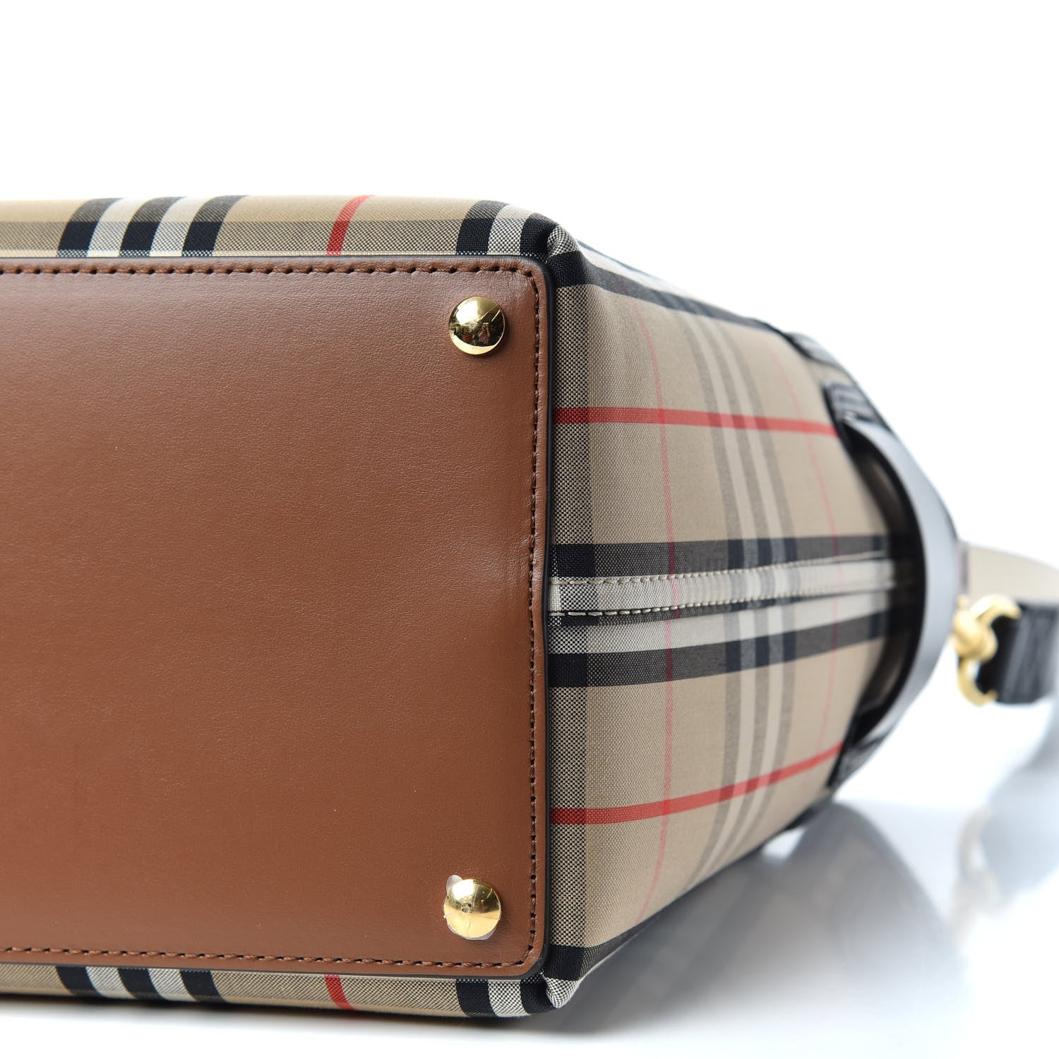 Burberry Calfskin Vintage Check Triple Stud Mini Belt Bag Archive Beige 10 of 11