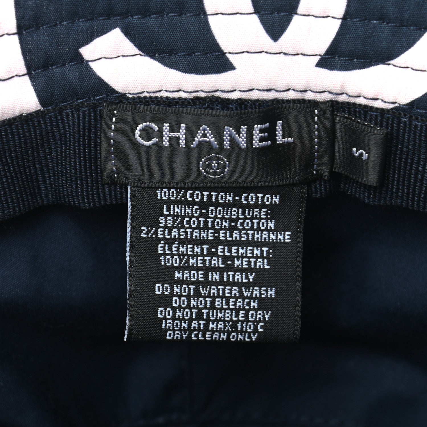 Chanel Cotton CC Bucket Hat S Navy Ivory 5 of 5