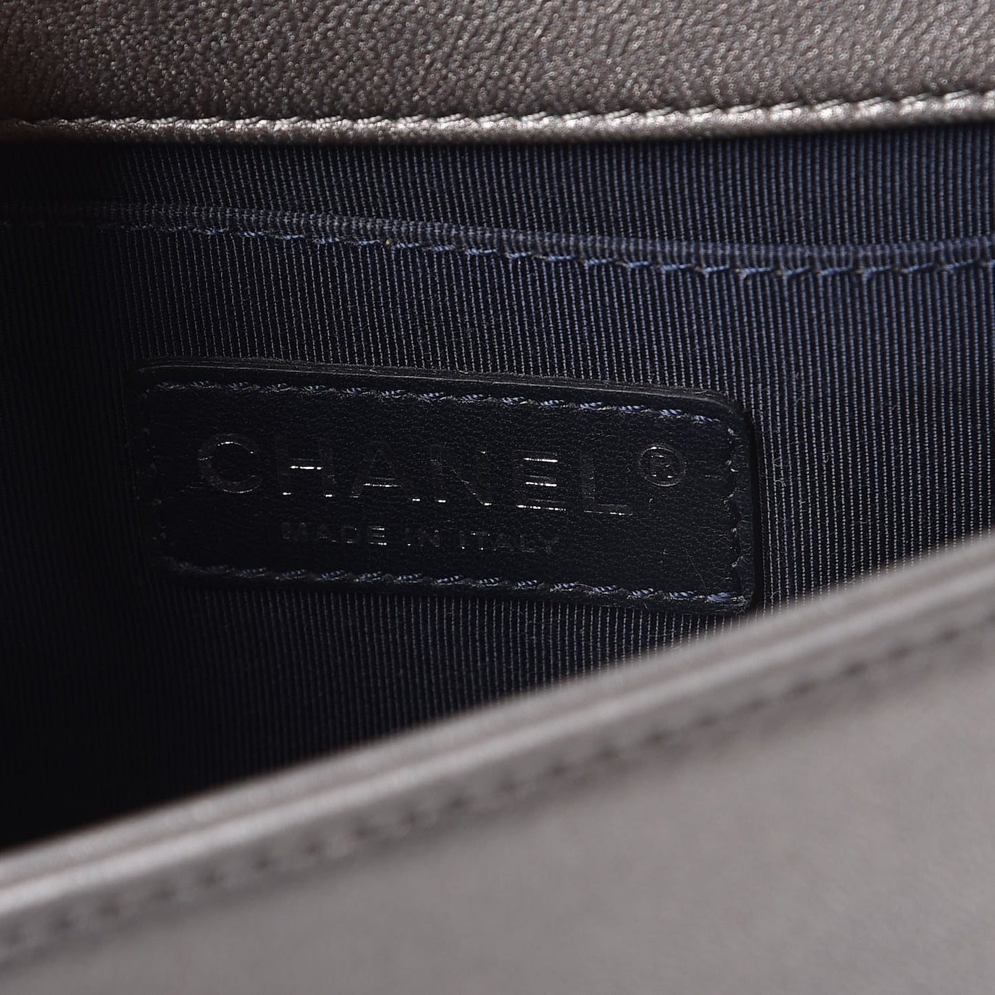 Lambskin Embossed Small Cube Boy Flap Grey