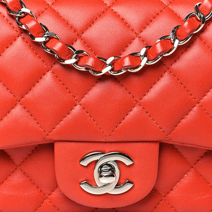 Chanel Lambskin Quilted Mini Square Flap Orange 8 of 14