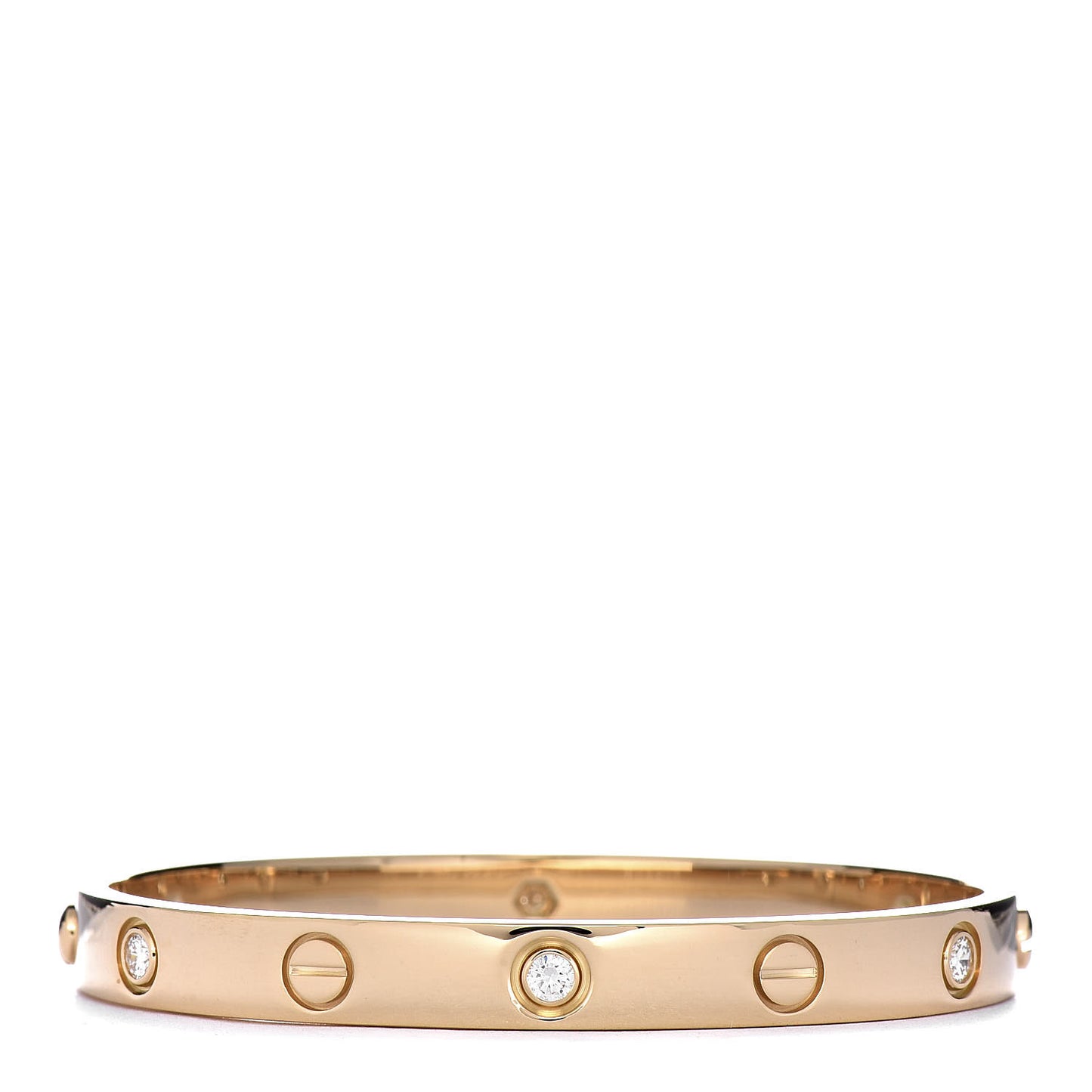18K Yellow Gold 6 Diamond LOVE Bracelet 16