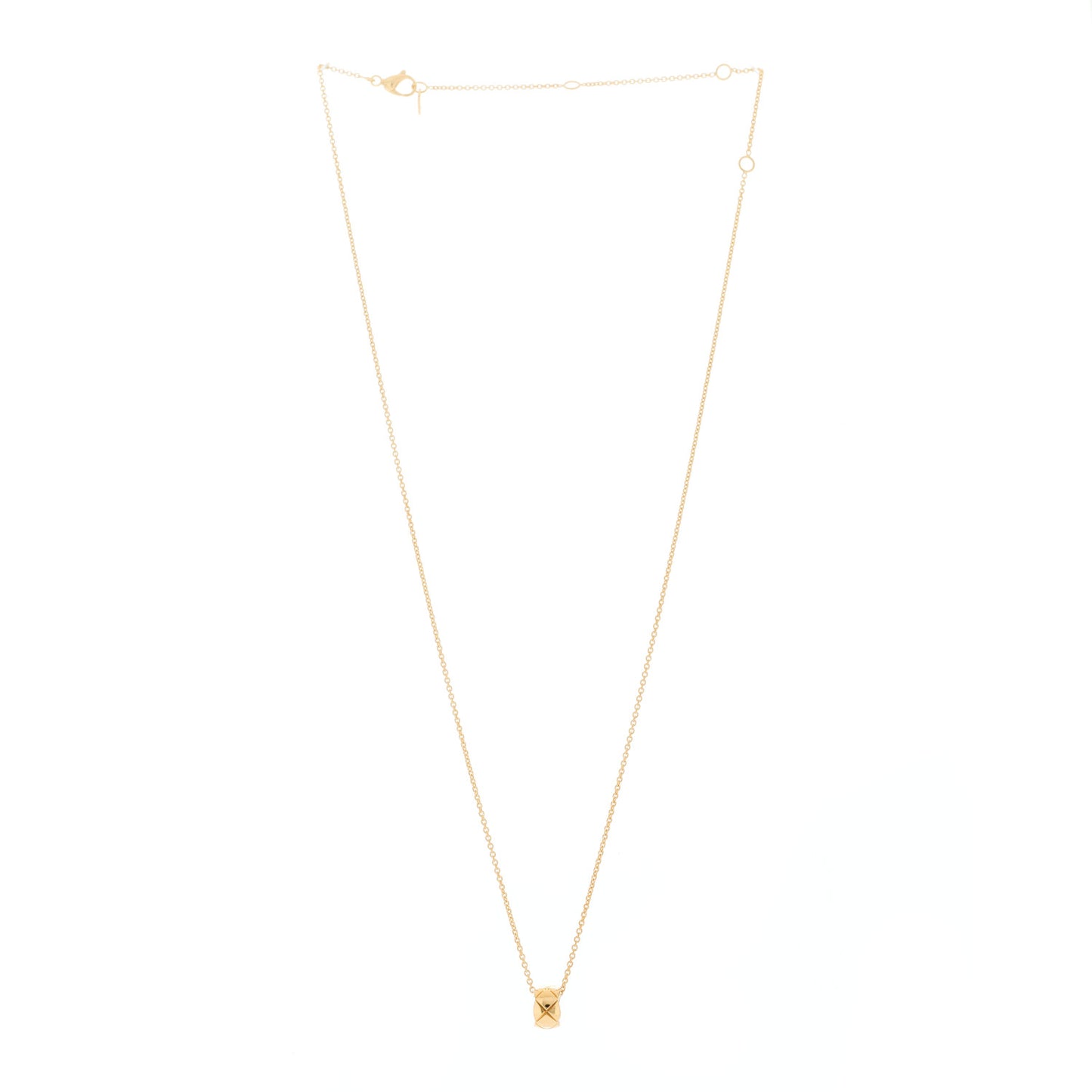 18K Yellow Gold Coco Crush Round Pendant Necklace
