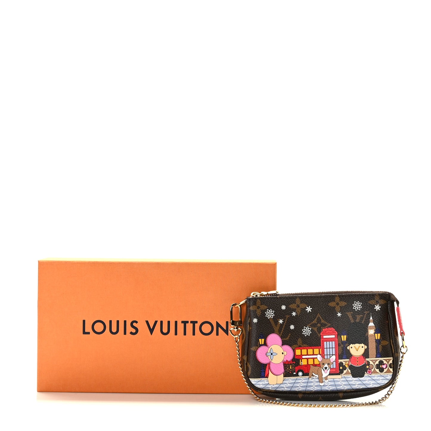 Monogram 2021 Christmas Animation London Mini Pochette Accessories Red