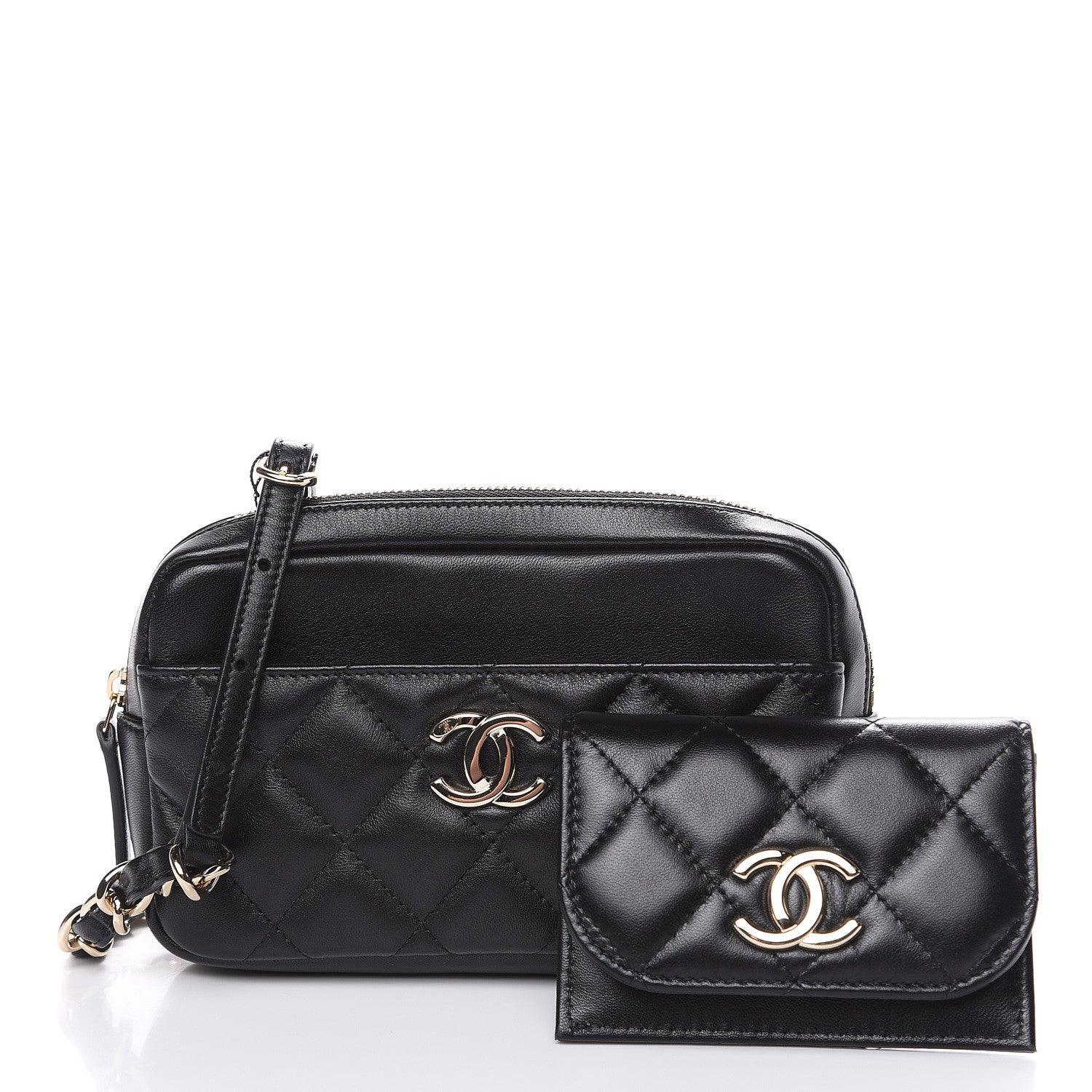 Chanel Lambskin Quilted Waist Bag Black 4 of 14