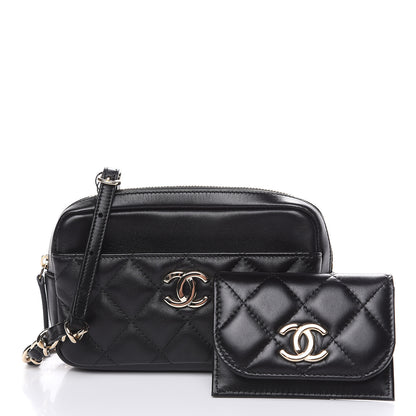 Chanel Lambskin Quilted Waist Bag Black 4 of 14
