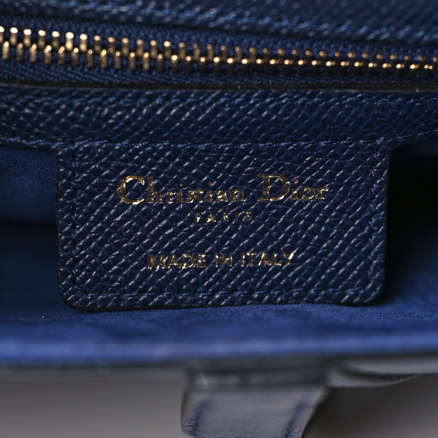 Christian Dior Grained Calfskin Saddle Bag Indigo 6 of 9