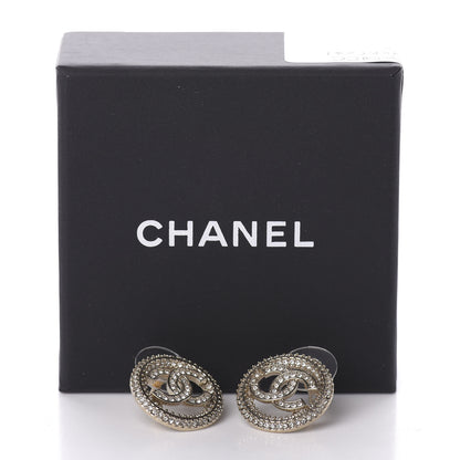 Chanel Crystal CC Vendome Round Earrings Gold 5 of 5