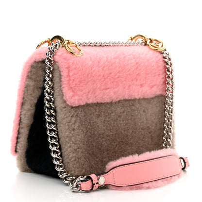 Fendi Shearling Vitello Century F is Fendi Small Kan I Shoulder Bag Pink Tortora Blue 3 of 11