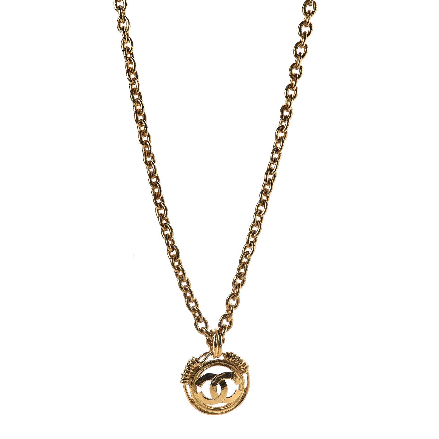 Chanel CC Pendant Chain Necklace Gold 1 of 6