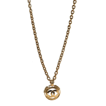 Chanel CC Pendant Chain Necklace Gold 1 of 6