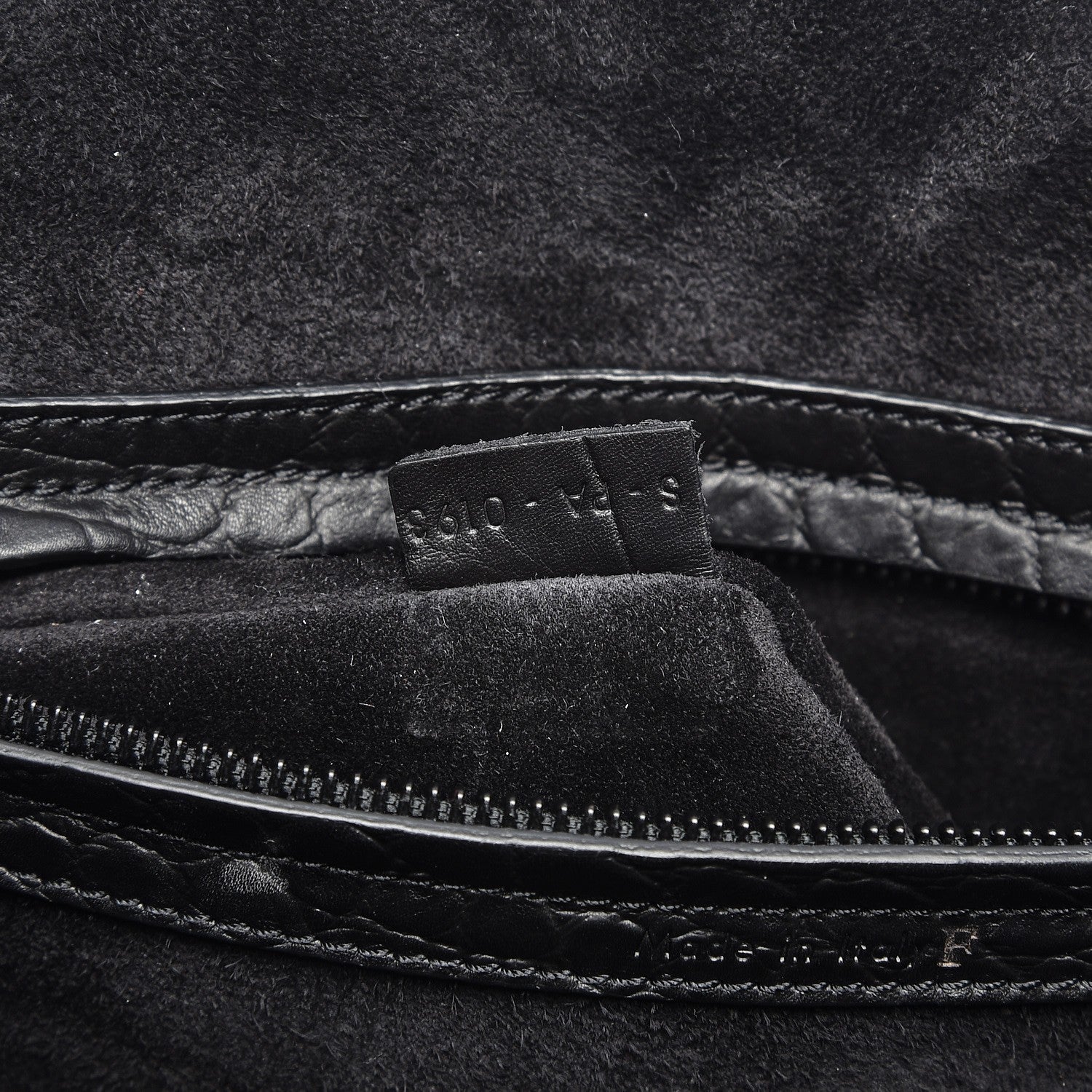 Celine Crocodile Embossed Calfskin Medium Phantom Luggage Black 8 of 10