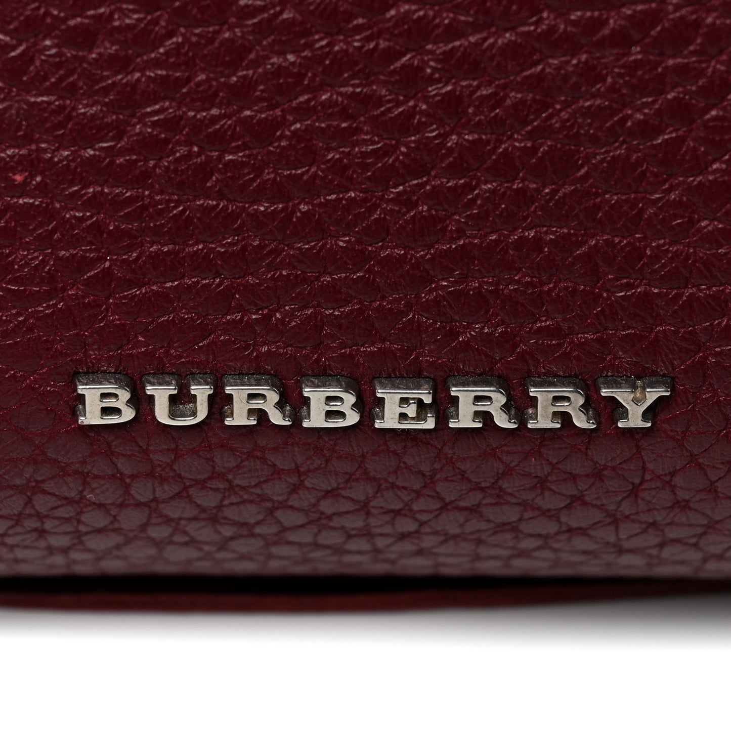 Grainy Calfskin Studded Fringe Baby Banner Tote Damson Magenta