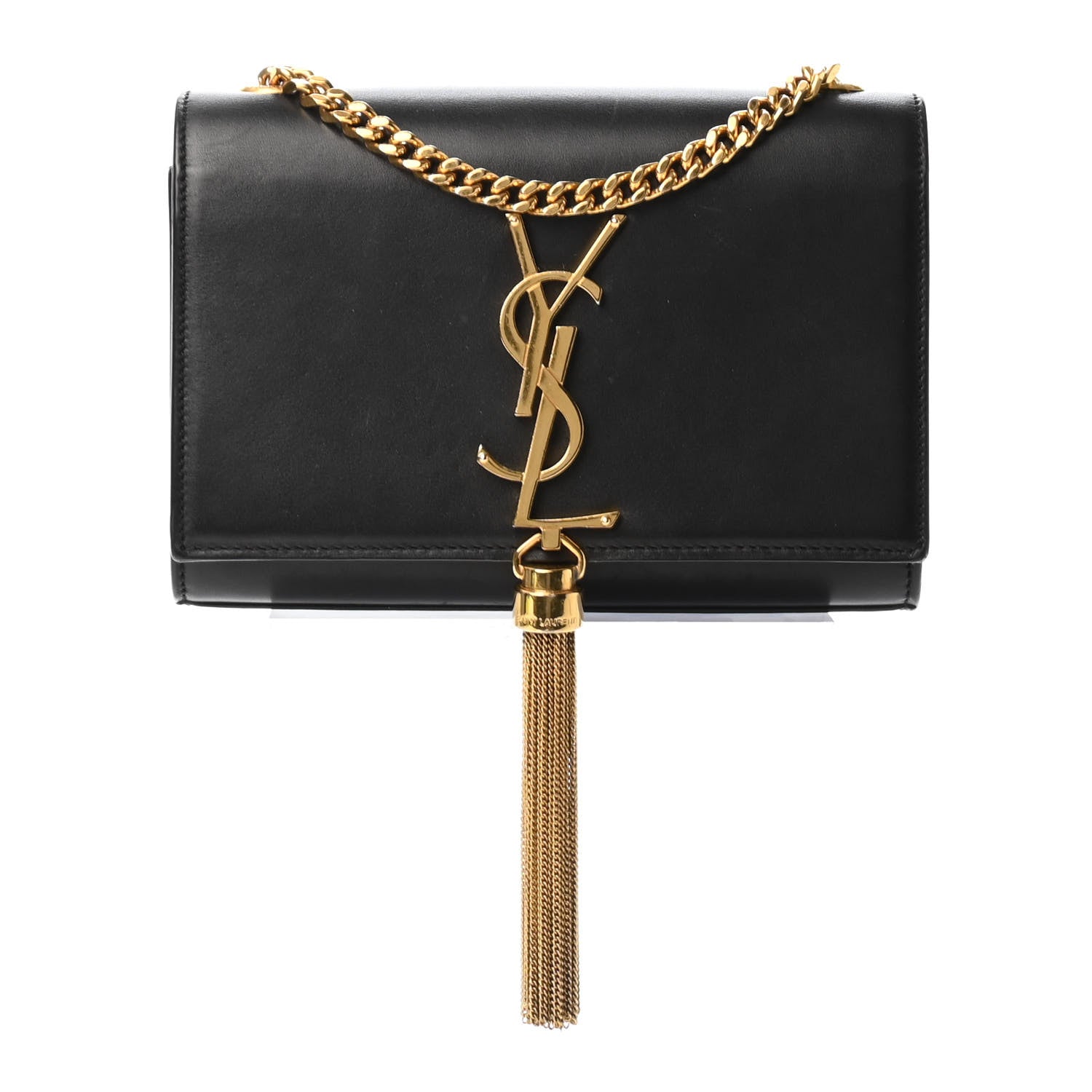 Saint Laurent Calfskin Small Classic Monogram Kate Tassel Satchel Black 1 of 4