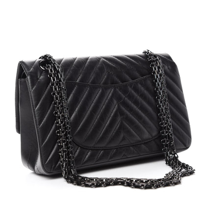 Chanel Aged Calfskin Chevron Quilted 2.55 Reissue 225 Flap So Black 3 of 15