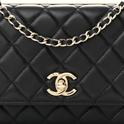 Chanel Lambskin Quilted Trendy CC Wallet On Chain WOC Black 9 of 13