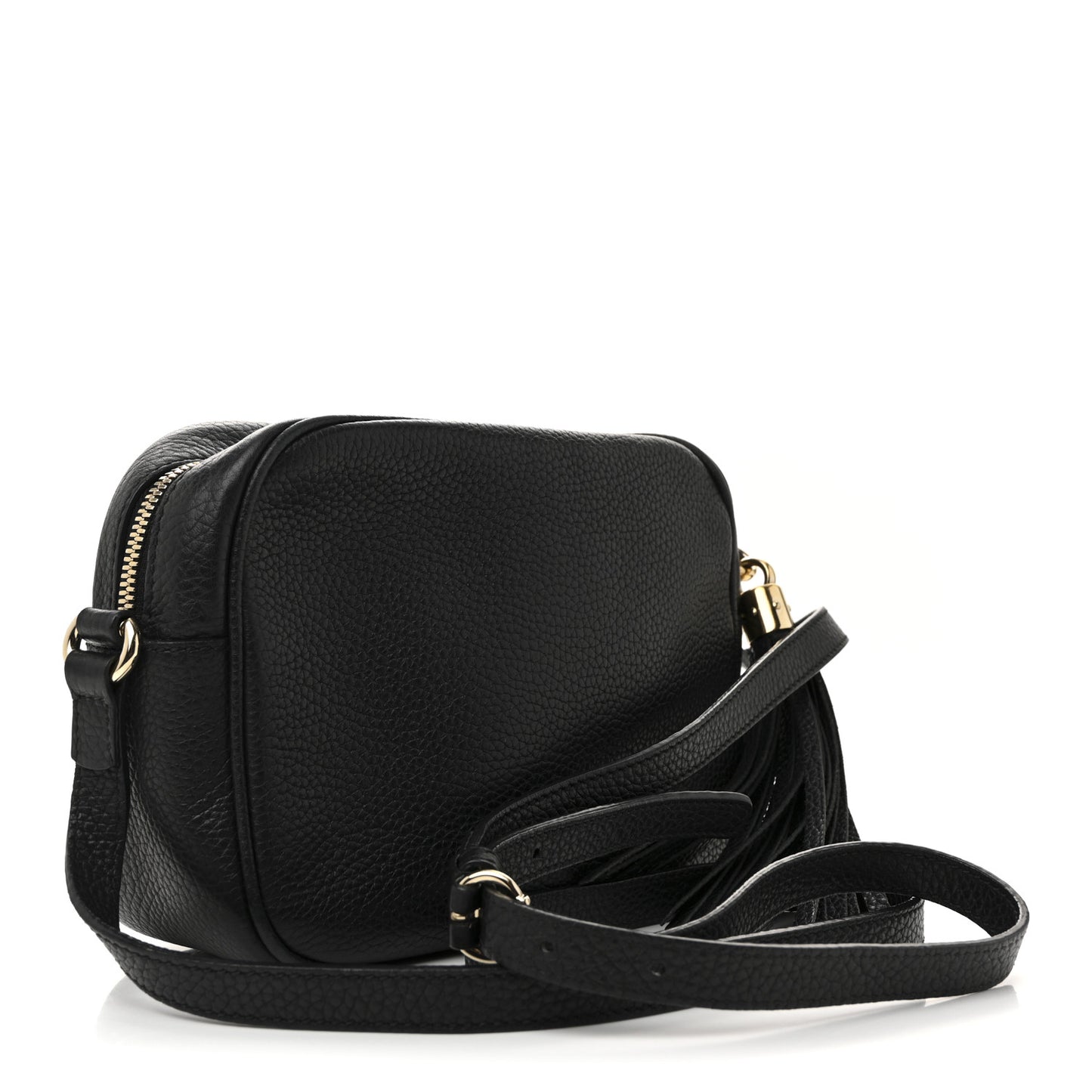 Pebbled Calfskin Small Soho Disco Bag Black