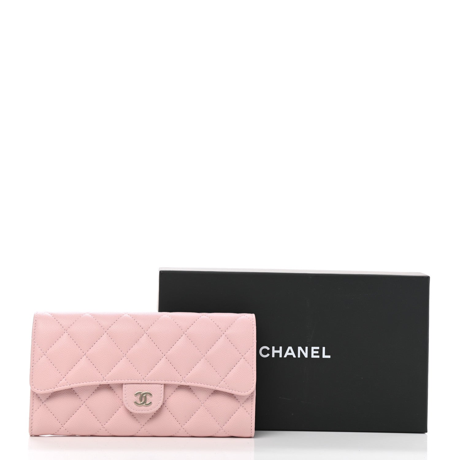 Chanel Caviar Quilted Large Gusset Flap Wallet Light Pink 9 of 9