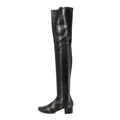 Chanel Metallic Lambskin Star Fantasy High Boots 36.5 Dark Grey 1 of 9