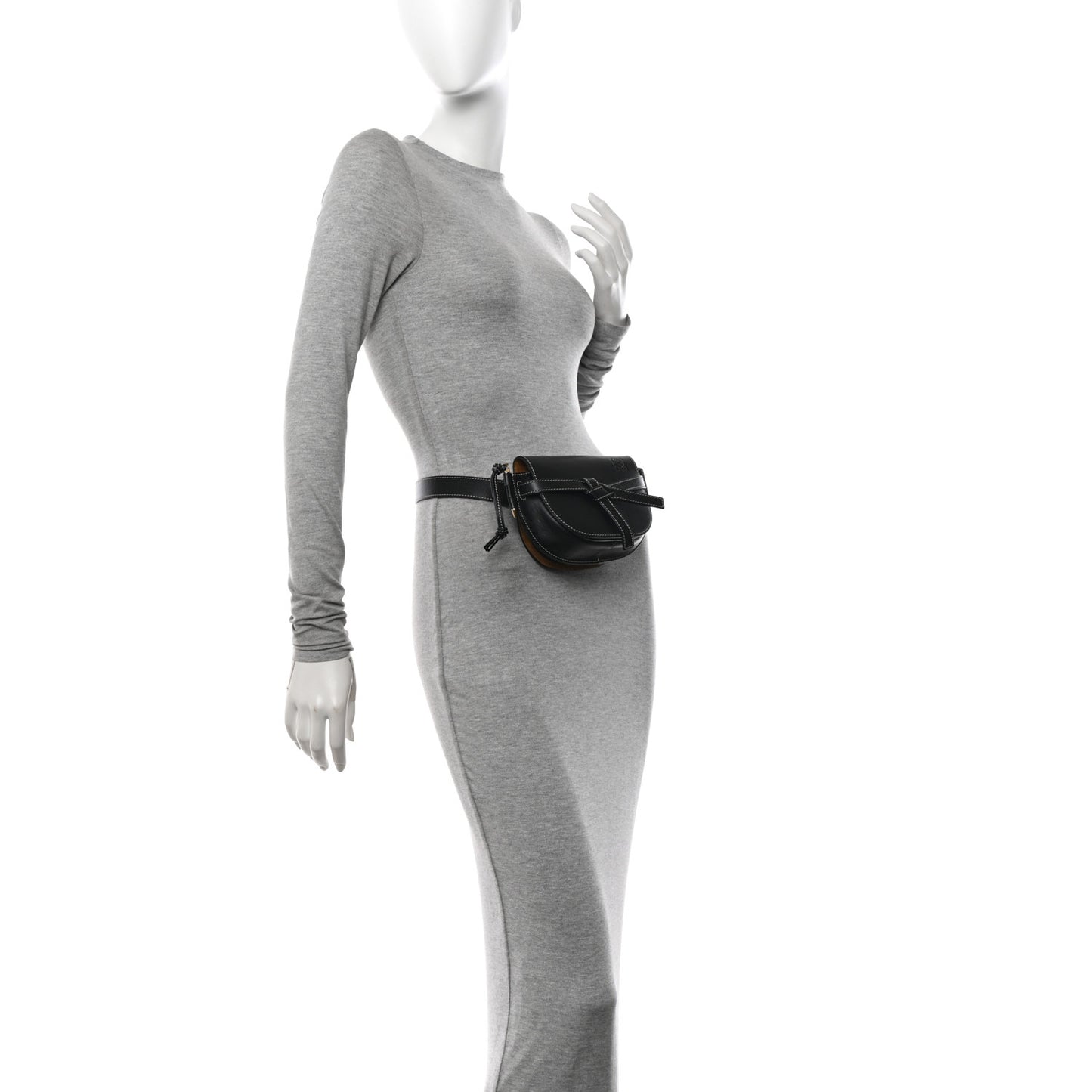 Calfskin Mini Gate Belt Bag Black