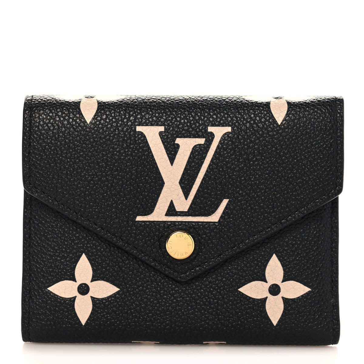 Louis Vuitton Empreinte Monogram Giant Victorine Wallet Black Beige 1 of 6