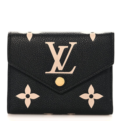 Louis Vuitton Empreinte Monogram Giant Victorine Wallet Black Beige 1 of 6