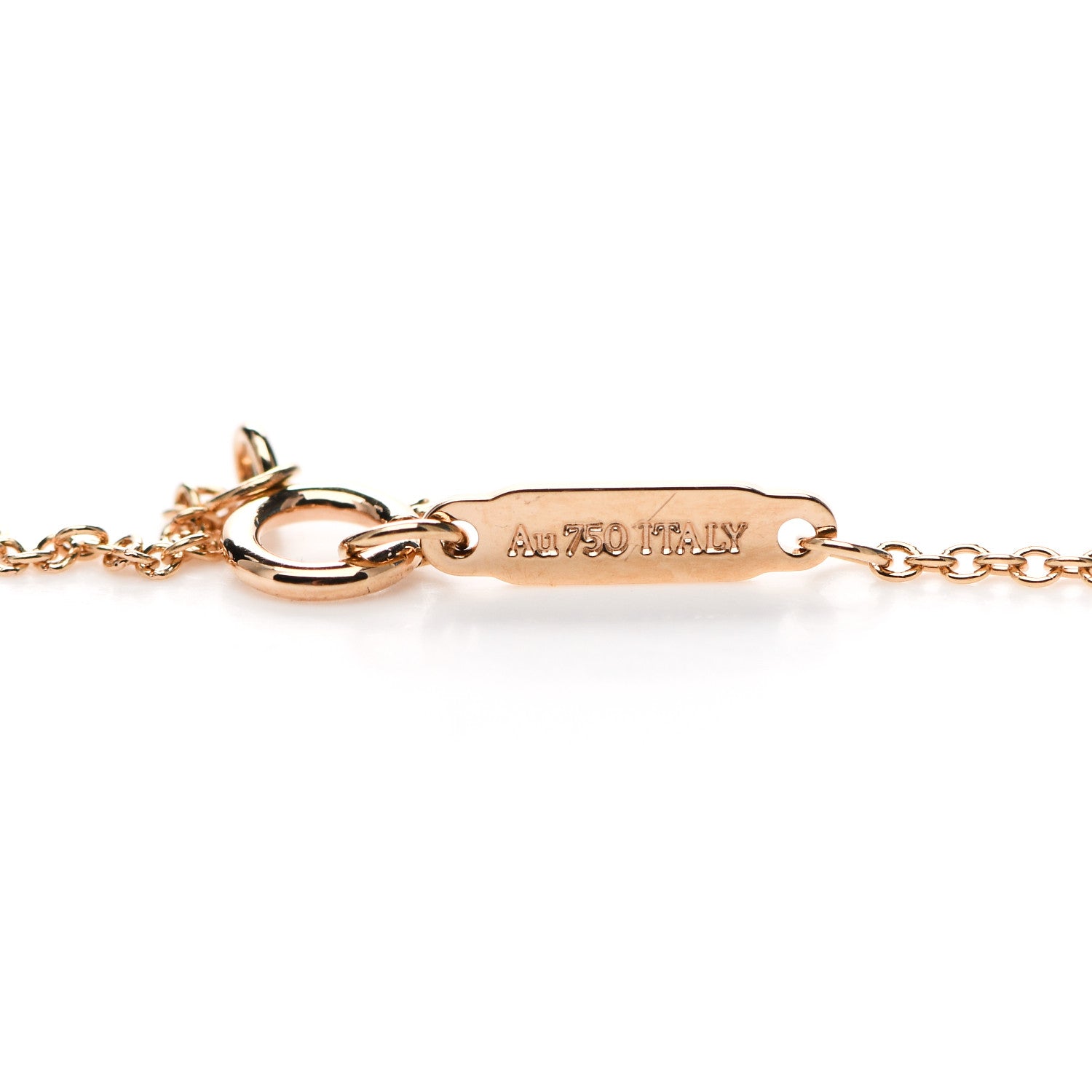 Tiffany 18K Rose Gold Diamond Small T Smile Pendant Necklace 3 of 4