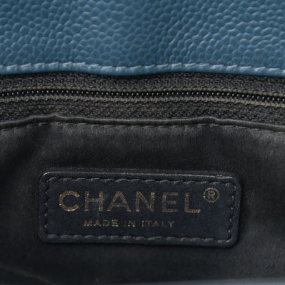 Chanel Caviar Quilted Grand Shopping Tote GST Dark Navy Blue 5 of 12