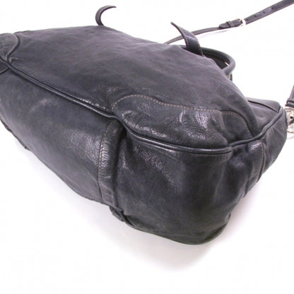 Prada Leather Buckles Tote Blue 5 of 11