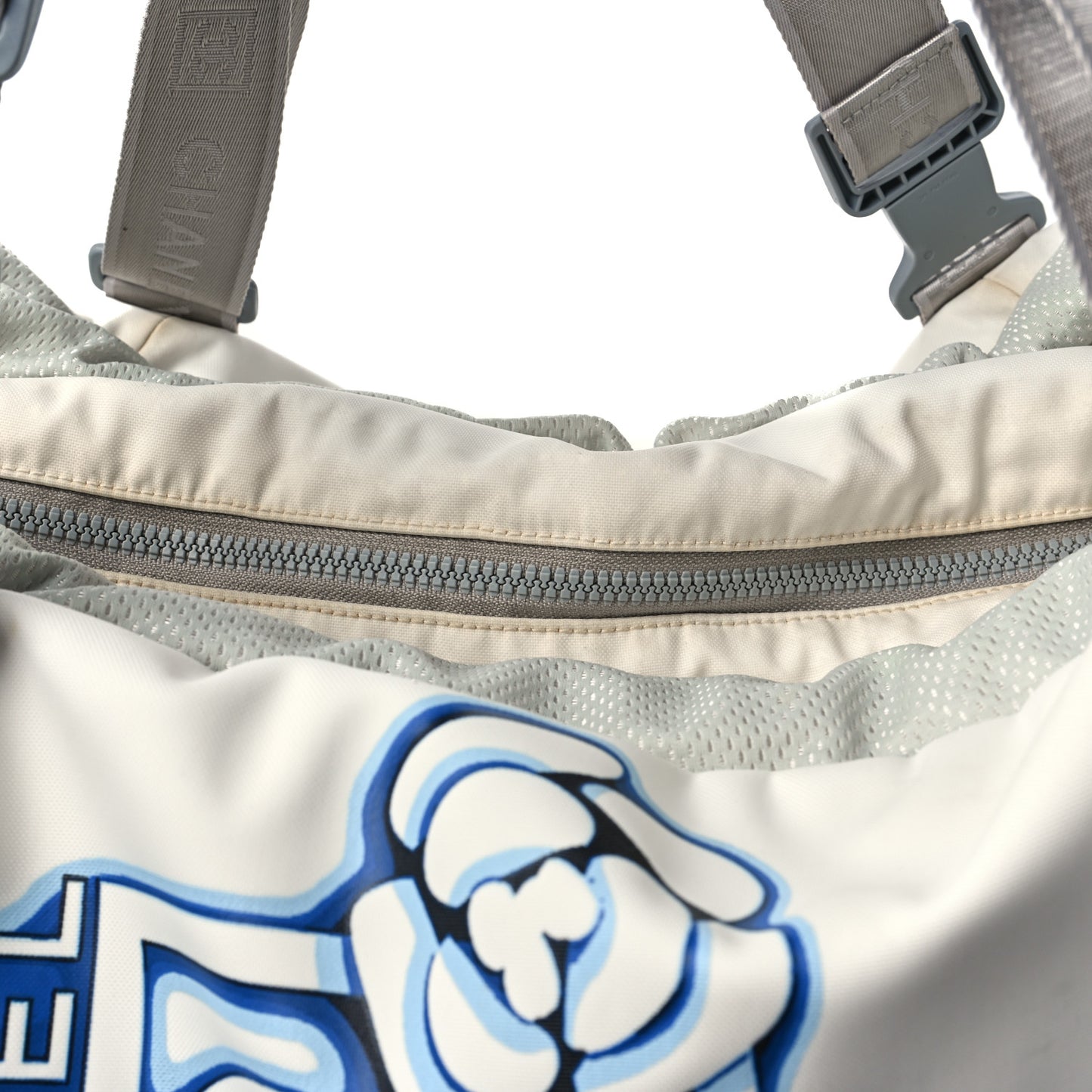 Nylon Mesh Camellia Duffle White Multicolor