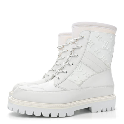 Louis Vuitton Rubber Monogram Embossed Neoprene Mens Landscape Ankle Boots 36.5 White 3 of 8