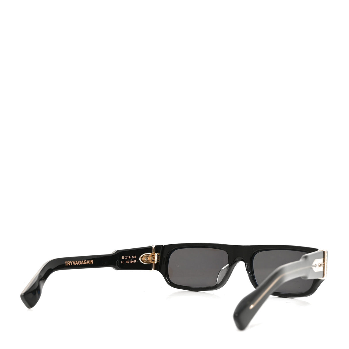 18K Gold AcetateAcetate Tryvagagain Sunglasses Black