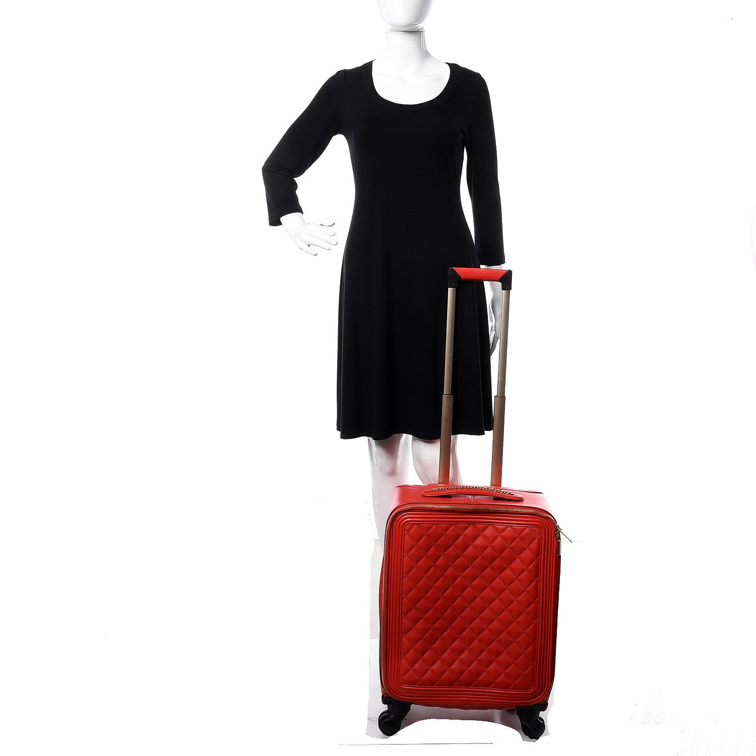 Chanel Calfskin Quilted Coco Case Trolley Red 2 of 9