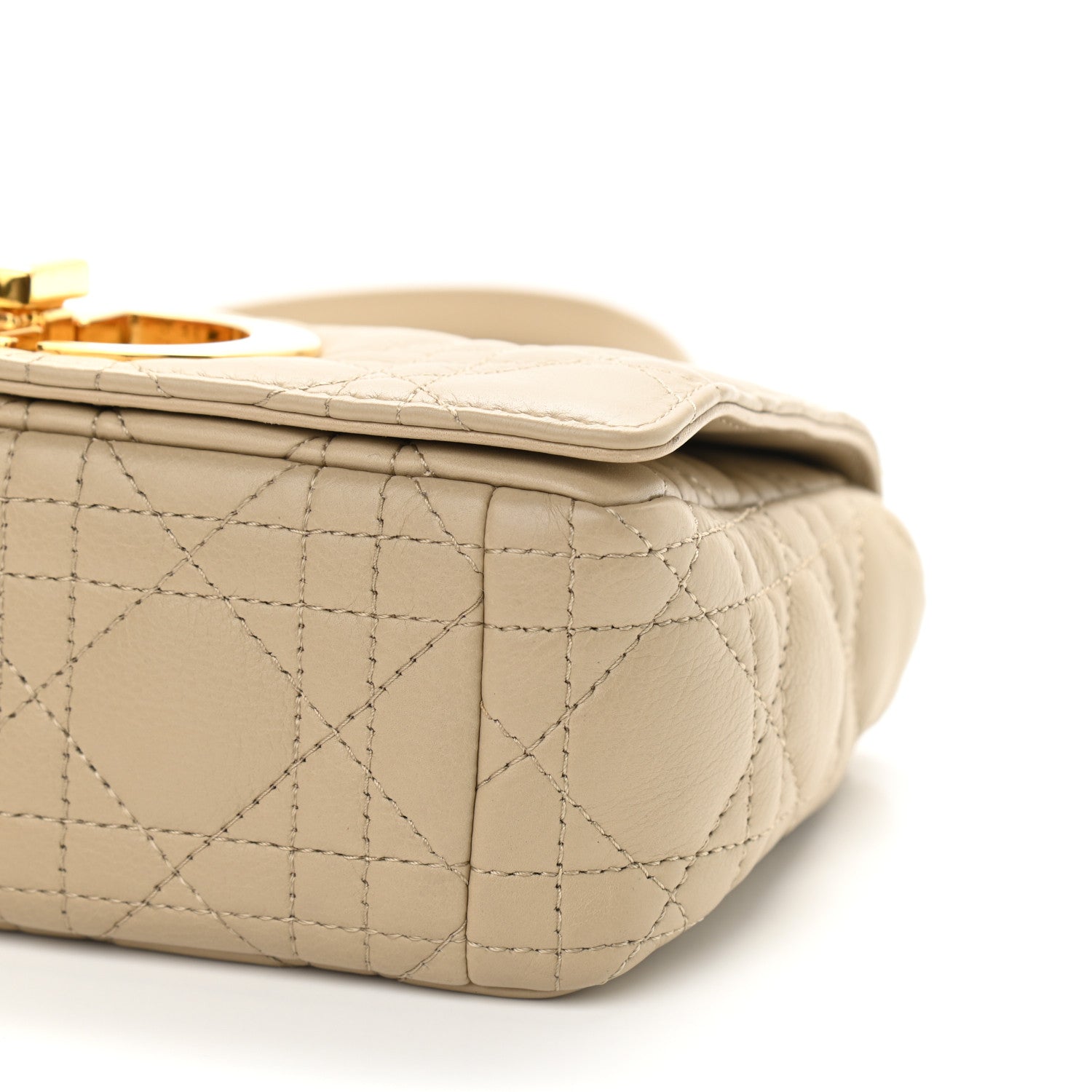 Christian Dior Lambskin Cannage Small Caro Bag Beige 6 of 15