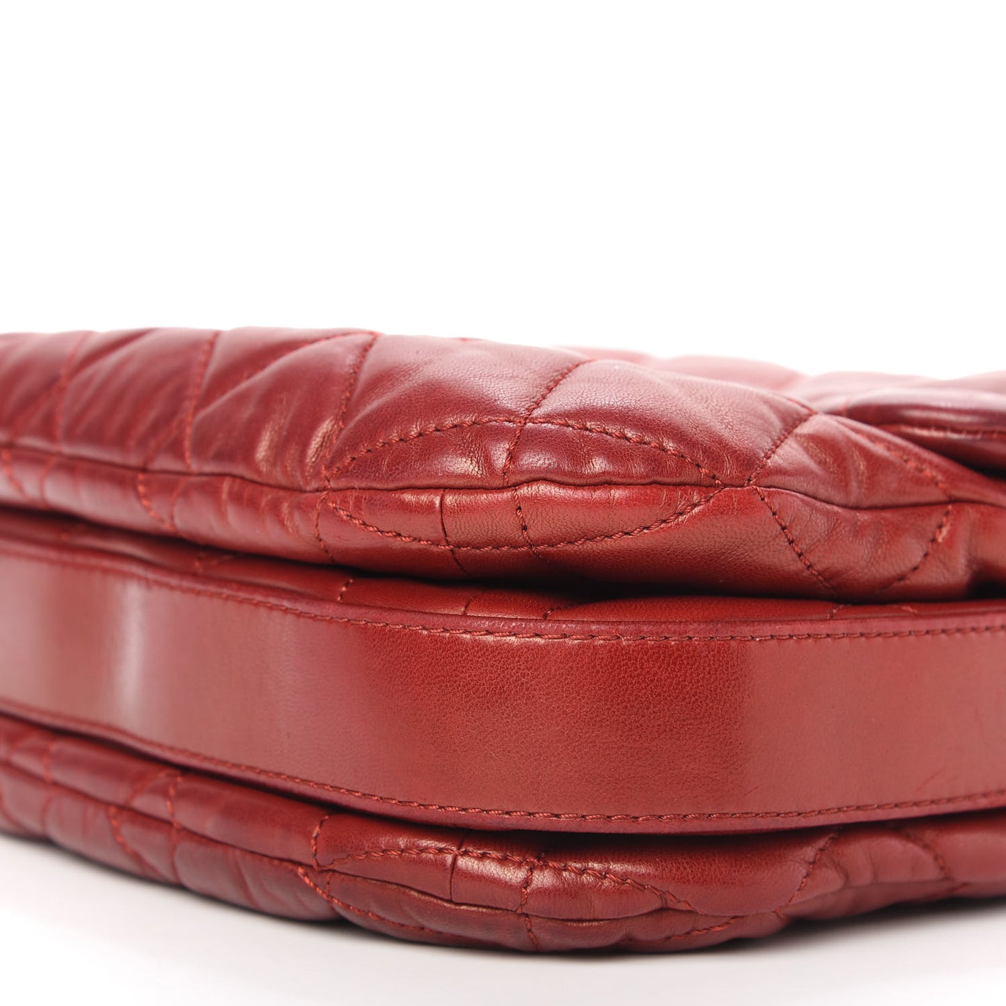 Lambskin Quilted Large Chanel 3 Flap Rouge Fonce