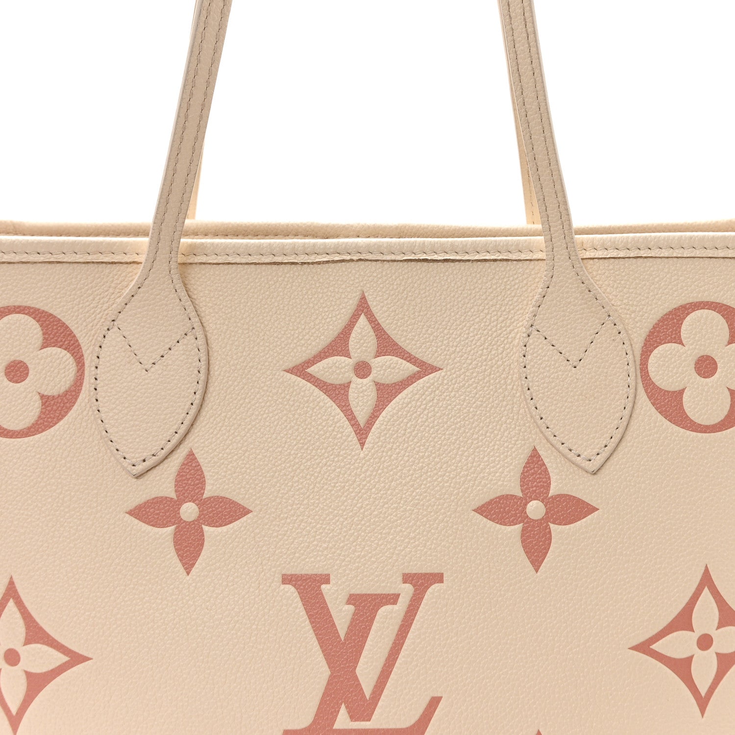 Louis Vuitton Empreinte Monogram Giant Neverfull MM Creme Rose Trianon 8 of 10